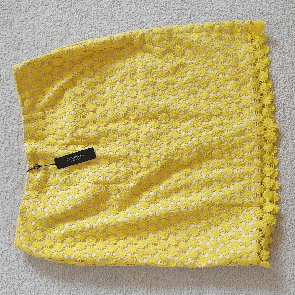 Talbots Yellow Flower Detail Skirt size 16W